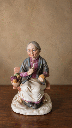 Elderly woman porcelain figurine