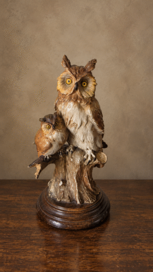 Mother Owl with Baby Figurine