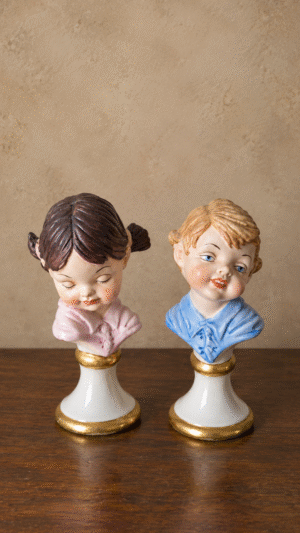 Porcelain Busts Girl and Boy